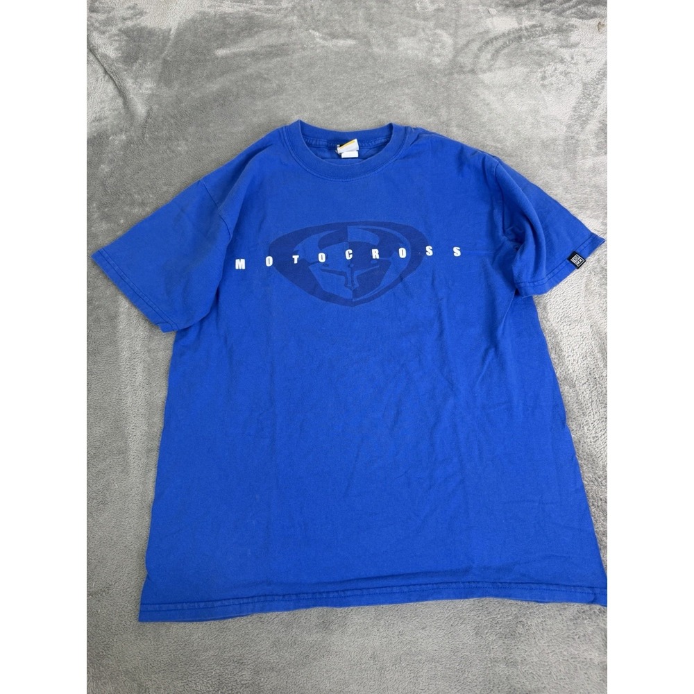 Vintage Y2K Thor Motocross T Shirt Men's Size Medium Blue